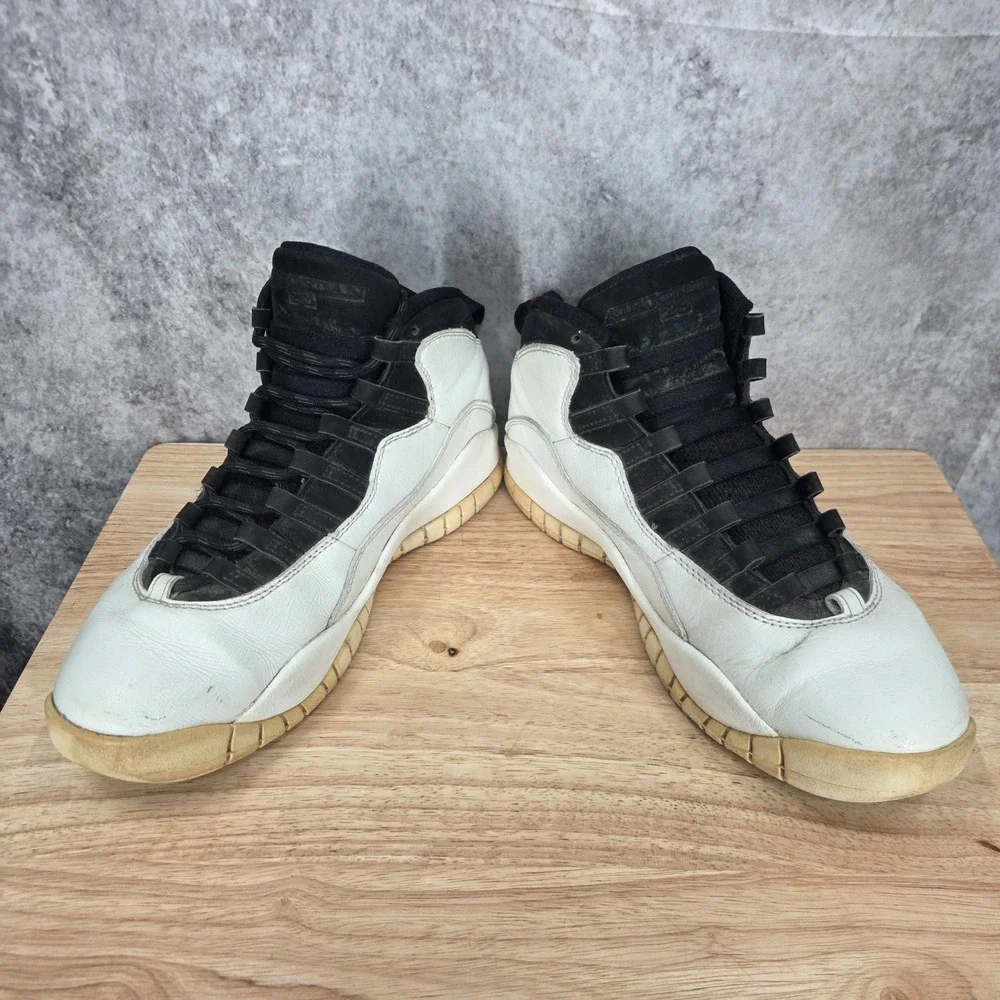 Air Jordan 10 Retro I'm Back Sneakers Mens 9 White Black Leather Basketball Shoe